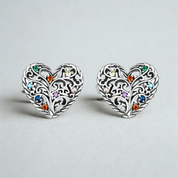 925 Sterling Silver Heart Stud Earrings