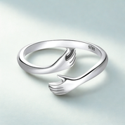 925 Sterling Silver Hug Hand Ring