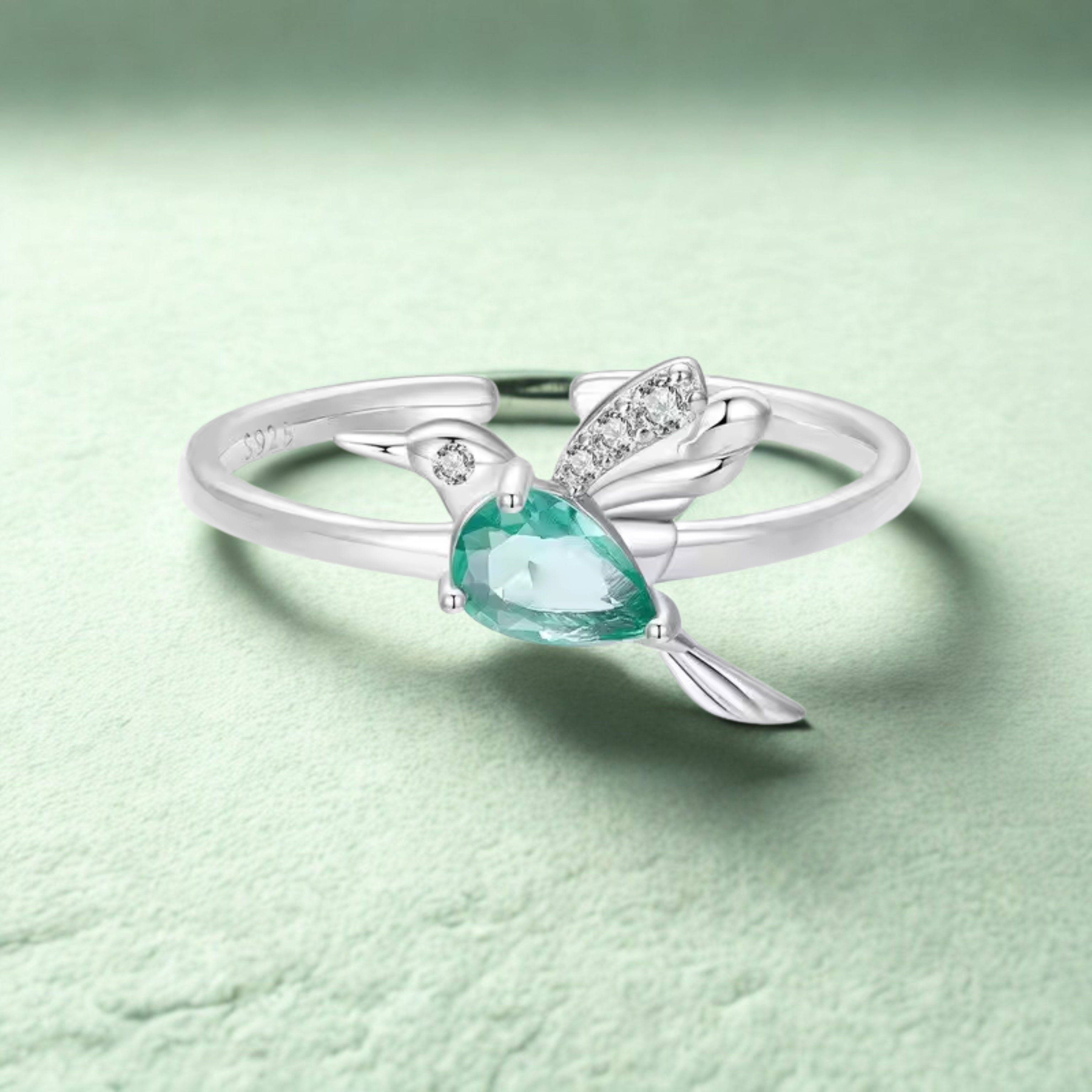 925 Sterling Silver Hummingbird Ring