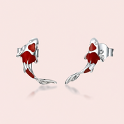 925 Sterling Silver Koi Fish Ear Studs