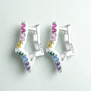 925 Sterling Silver Rainbow Star Earrings