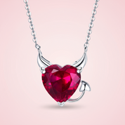 925 Sterling Silver Red Zircon Devil Necklace