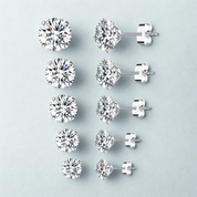 925 Sterling Silver Round CZ Earrings