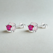 925 Sterling Silver Tulip Buds CZ Earrings