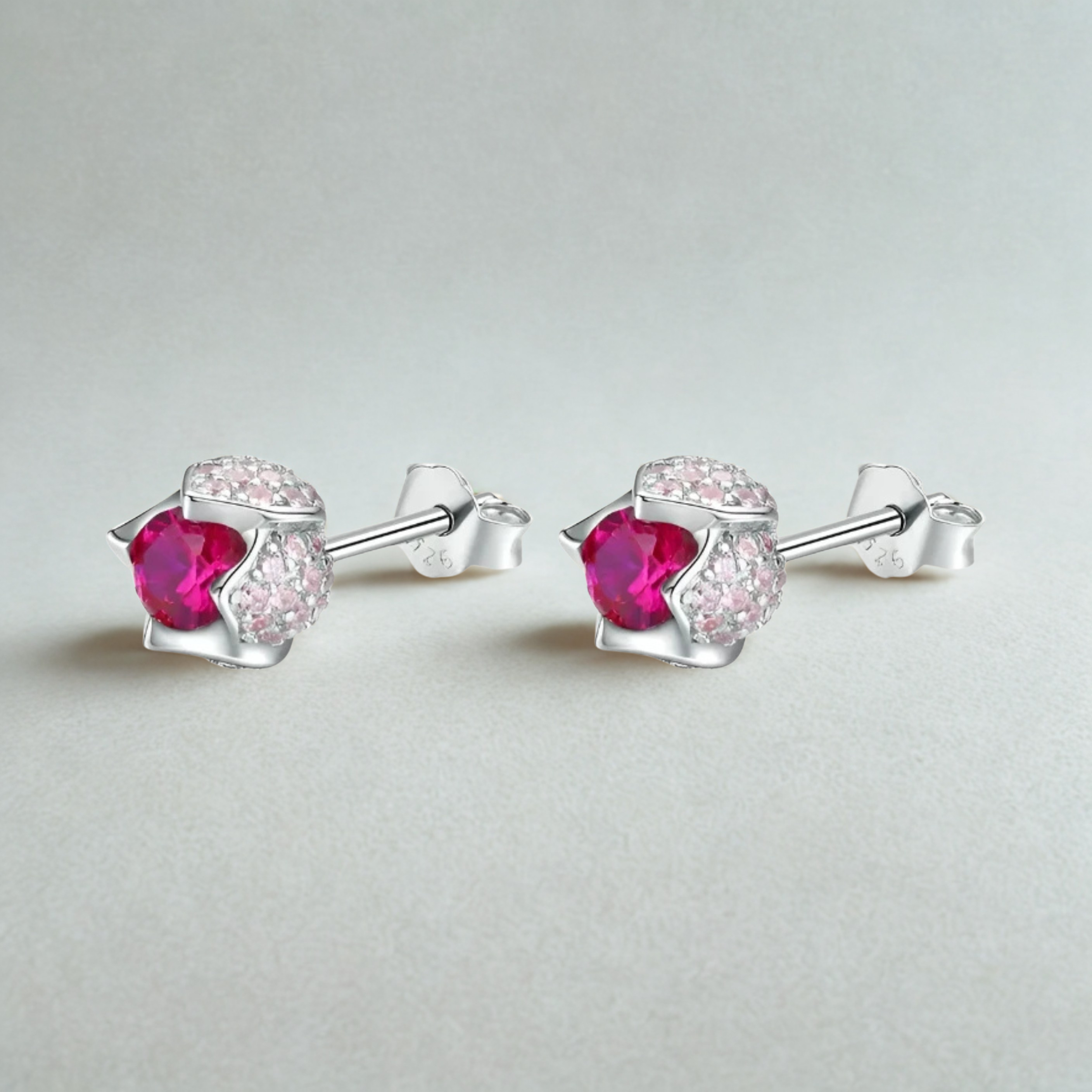 925 Sterling Silver Tulip Buds CZ Earrings