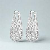 925 Sterling Silver Vine Hollow Earrings