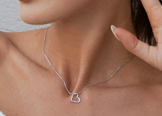 925 Sterling Silver love Pendant Necklace by ootd