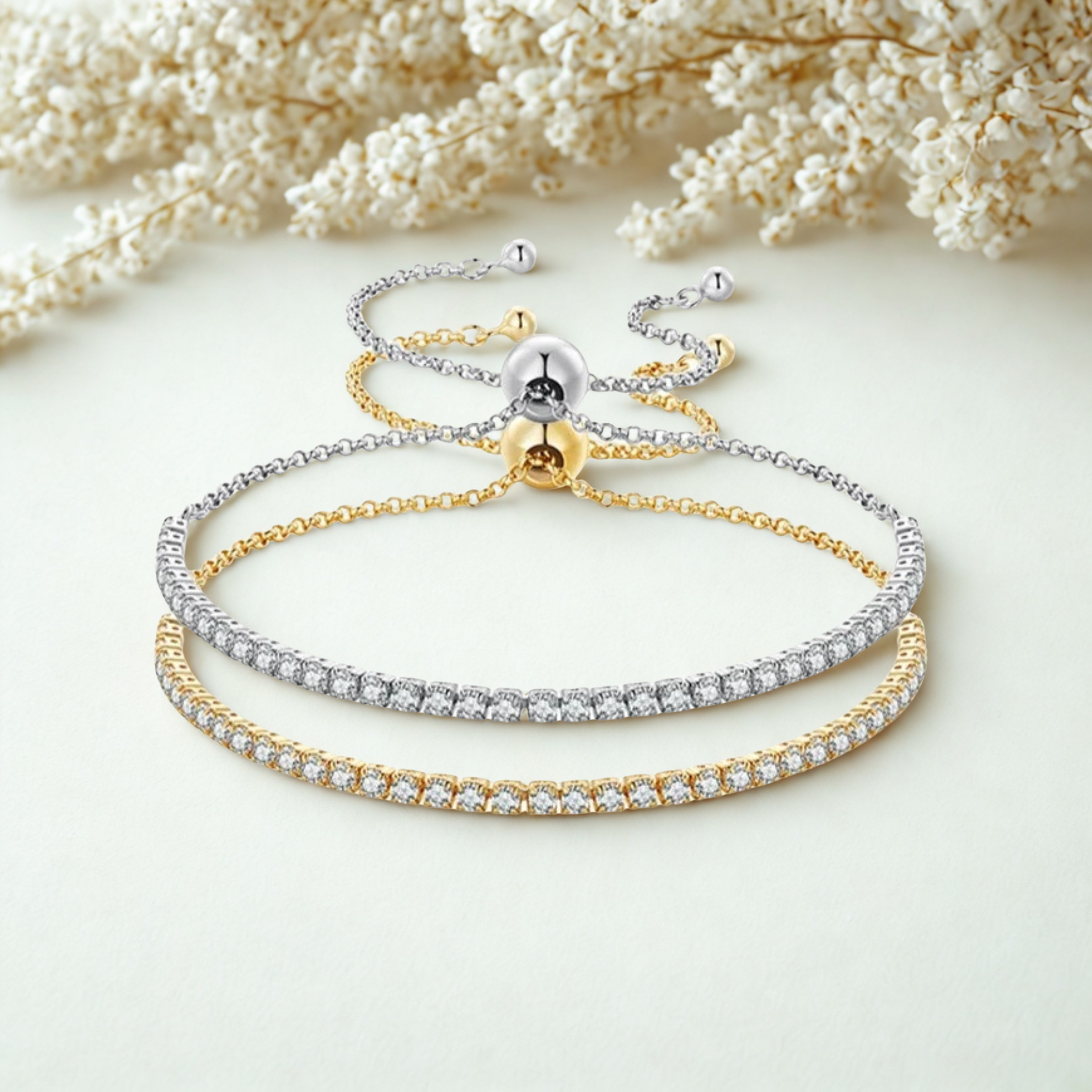 925 sterling silver 14K Gold plated CZ Classic Bracelet