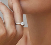 1CT Moissanite Silver Ring