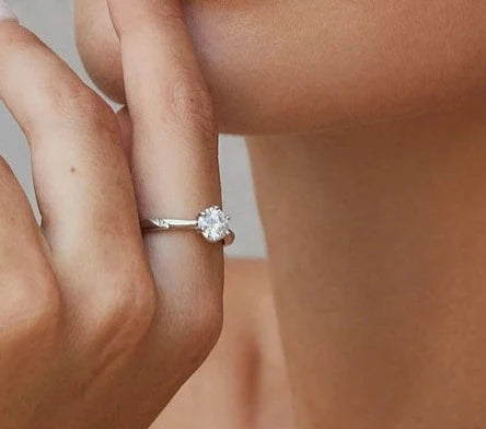 1CT Moissanite Silver Ring