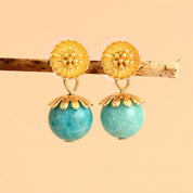 Amazonite Daisy Drop Earrings