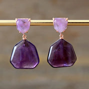 Amethyst & Tiger Eye Stud Earrings