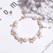 Baroque Pearl Gold Charm Bracelet