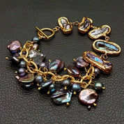 Natural Biwa Keshi Pearl Gold Bracelet