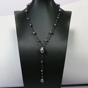 Black Keshi Pearl Gunmetal Necklace
