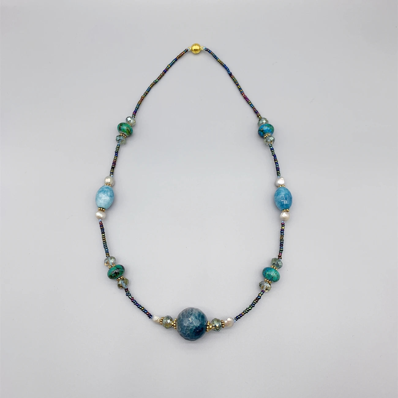 Blue Aquamarine & Azurite Necklace