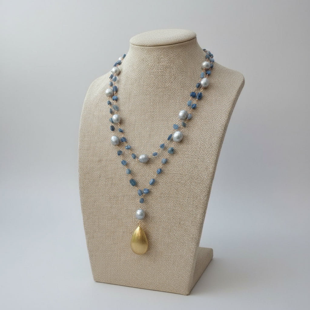 Blue kyanites necklace