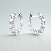 Chic 925 Silver 3.5MM 0.2CT Moissanite Diamond Hoop Earrings