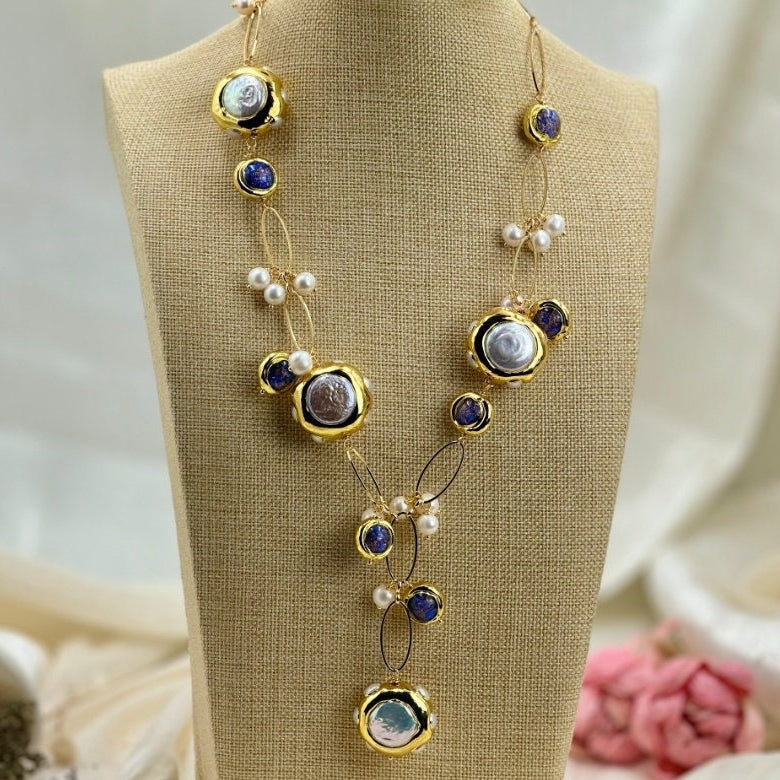 Fresh water Pearl Charm Necklace