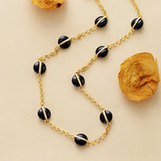 Gold Plated Black Onyx Choker Necklace