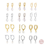 925 Silver Pearl Dangle Earrings