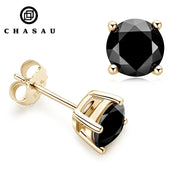 Passed Diamond Test Multi Choice 6.5mm 1ct 1.5ct 2.ct Moissanite 925 Sterling Silver Classic Black Stud Earrings for Men