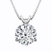 Classic 925 Sterling Silver Plating 14K Gold 1ct 2ct 3ct Round Cut 3 Prong Setting Moissanite Pendant Necklace for Women