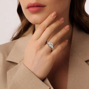 Trendy Luxury Fashion Women Fine Jewelry 2ct 2.0ct 2 Carat 8mm Six Claw Moissanite S925 Sterling Silver Wedding Engagement Ring