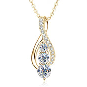 Fashion Sterling Silver Round 5mm&4mm&3mm S925 1ct VVS Full Moissanite Infinity Classic Engagement Pendant Necklace for Women