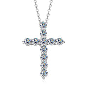 Wholesale Jewelry 925 Silver 3.5mm 0.20ct Moissanite Diamond Jesus Cross VVS1 Pendant Necklace Religious Jewelry Gifts for Her