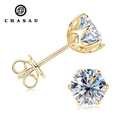 Latest Style High Quality 5mm Moissanite 925 Sterling Silver Eco Friendly 6-claw Classic Stud Earrings
