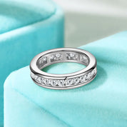 New Arrivals Sterling Silver 925 Round Cut 2.5mm Moissanite Full Eternity Ring Wedding Band Infinity Promise Rings for Woman