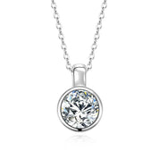 High Quality Jewelry 925 Silver 8mm 2.0ct Round Moissanite Solitaire Bubble Pendant Necklace for Women