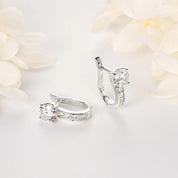 Best Selling Trendy 6.5mm 1CT Moissanite Earrings S925 Sterling Silver Fashion Women's U-shaped Hoop Earrings
