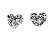 925 Sterling Silver Heart Stud Earrings