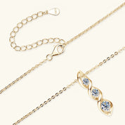 Daily Jewelry Gift 925 Silver 4.5mm&3.5mm&3mm D Color Moissanite 3 Stone Infinity Pendant Necklace for Women