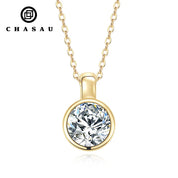High Quality Jewelry 925 Silver 8mm 2.0ct Round Moissanite Solitaire Bubble Pendant Necklace for Women