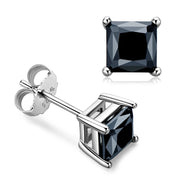 Passed Diamond Test Multi Choice 4.5x4.5mm 5x5mm 5.5x5.5mm Moissanite 925 Sterling Silver Classic Black Stud Earrings for Men