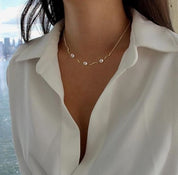3 Natural White Rice Pearls Choker