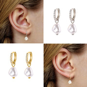 925 Silver Pearl Dangle Earrings