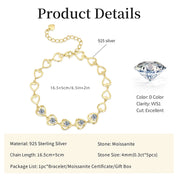 Luxury Romantic 925 Silver 4mm 0.30ct Moissanite Eternal Infinity Heart-Shaped Bracelet for Women Valentine's Day Gift