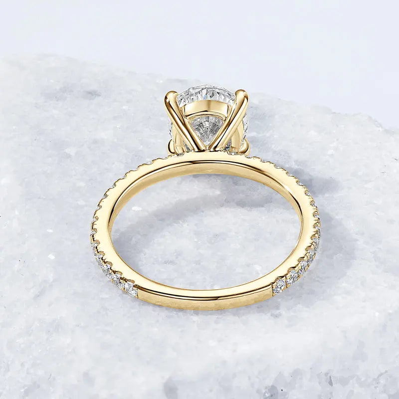 925 Silver 3-Carat 8x10mm 3CT Oval Cut D Color VVS1 Moissanite Ring Ladies Classic Promise Wedding Engagement Rings for Women