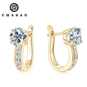 Best Selling Trendy 6.5mm 1CT Moissanite Earrings S925 Sterling Silver Fashion Women's U-shaped Hoop Earrings