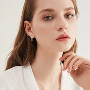 Best Selling Trendy 6.5mm 1CT Moissanite Earrings S925 Sterling Silver Fashion Women's U-shaped Hoop Earrings