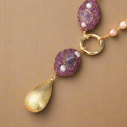 Amethyst Natural Pink Pearl Necklace