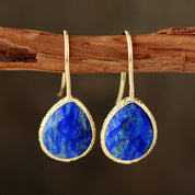 Gemstone Teardrop Dangle Earrings
