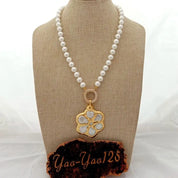 Natural Pearl Necklace with sea shell pendant