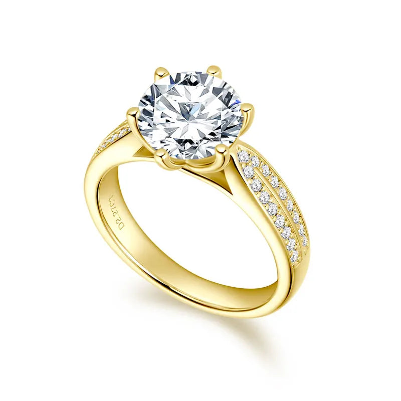 Classic Fashion Women Luxury Fine Jewelry 3ct 3.0ct 3 Carat 9mm Moissanite S925 Sterling Silver Engagement Wedding Rings Gift
