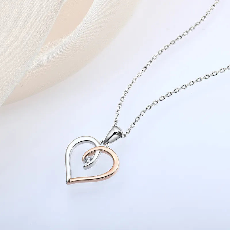 925 Sterling Silver Heart Pendant Necklace set