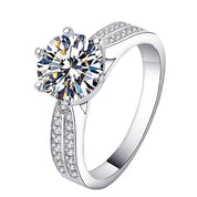 Classic Fashion Women Luxury Fine Jewelry 3ct 3.0ct 3 Carat 9mm Moissanite S925 Sterling Silver Engagement Wedding Rings Gift